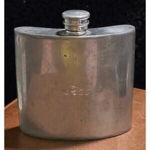 Vintage Arthur Price Of England 6oz. curved HIP FLASK Used engraved rob